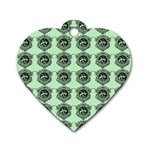 Three Women Green Dog Tag Heart (One Side) Front