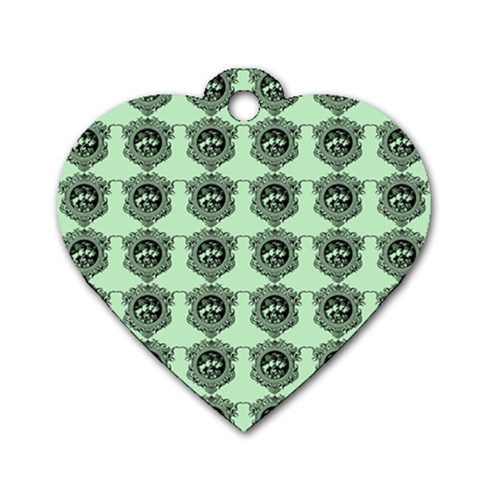 Three Women Green Dog Tag Heart (One Side)