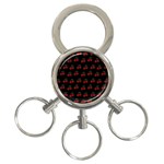 Cherries Black 3-Ring Key Chains Front