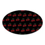 Cherries Black Oval Magnet Front