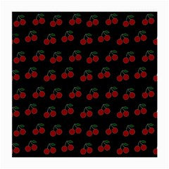 Cherries Black Medium Glasses Cloth (2-side) by snowwhitegirl