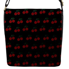 Cherries Black Flap Messenger Bag (s) by snowwhitegirl