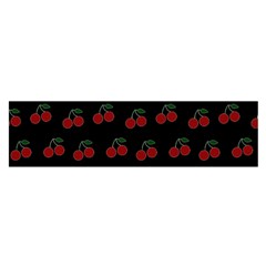 Cherries Black Satin Scarf (oblong) by snowwhitegirl