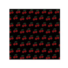 Cherries Black Small Satin Scarf (square) by snowwhitegirl