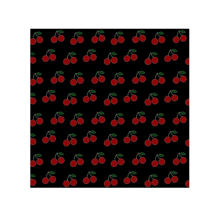 Cherries Black Small Satin Scarf (Square)