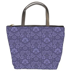 Damask Purple Bucket Bags by snowwhitegirl