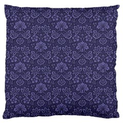 Damask Purple Large Cushion Case (one Side) by snowwhitegirl