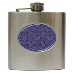 Damask Purple Hip Flask (6 Oz) by snowwhitegirl