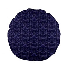 Damask Purple Standard 15  Premium Flano Round Cushions by snowwhitegirl