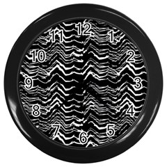 Dark Abstract Pattern Wall Clocks (black) by dflcprints