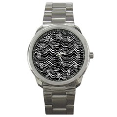 Dark Abstract Pattern Sport Metal Watch by dflcprints