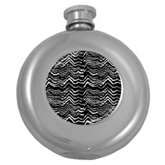 Dark Abstract Pattern Round Hip Flask (5 Oz) by dflcprints