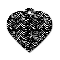 Dark Abstract Pattern Dog Tag Heart (one Side)