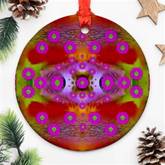 Shimmering Pond With Lotus Bloom Ornament (round) by pepitasart