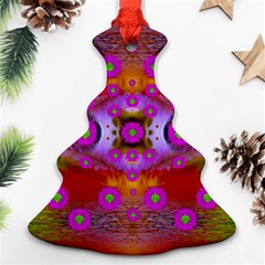 Shimmering Pond With Lotus Bloom Christmas Tree Ornament (two Sides) by pepitasart