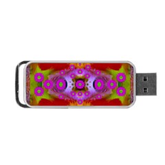 Shimmering Pond With Lotus Bloom Portable Usb Flash (one Side) by pepitasart