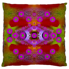 Shimmering Pond With Lotus Bloom Standard Flano Cushion Case (one Side) by pepitasart