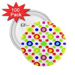 Multicolored Circles Motif Pattern 2 25  Buttons (100 Pack)  by dflcprints