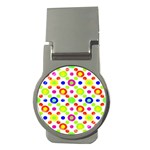 Multicolored Circles Motif Pattern Money Clips (Round)  Front