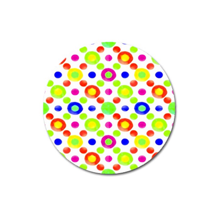 Multicolored Circles Motif Pattern Magnet 3  (Round)