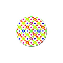 Multicolored Circles Motif Pattern Golf Ball Marker by dflcprints