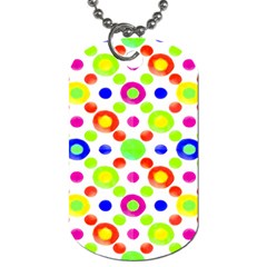 Multicolored Circles Motif Pattern Dog Tag (two Sides) by dflcprints