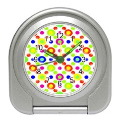 Multicolored Circles Motif Pattern Travel Alarm Clocks by dflcprints