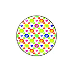 Multicolored Circles Motif Pattern Hat Clip Ball Marker by dflcprints