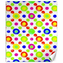 Multicolored Circles Motif Pattern Canvas 8  X 10  by dflcprints