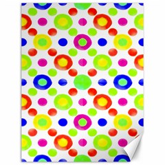 Multicolored Circles Motif Pattern Canvas 12  X 16   by dflcprints