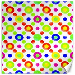 Multicolored Circles Motif Pattern Canvas 16  X 16   by dflcprints