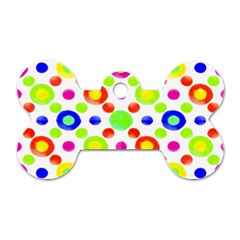 Multicolored Circles Motif Pattern Dog Tag Bone (one Side) by dflcprints