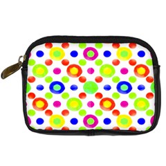 Multicolored Circles Motif Pattern Digital Camera Cases by dflcprints