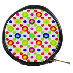 Multicolored Circles Motif Pattern Mini Makeup Bags by dflcprints