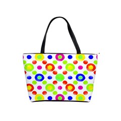 Multicolored Circles Motif Pattern Shoulder Handbags by dflcprints