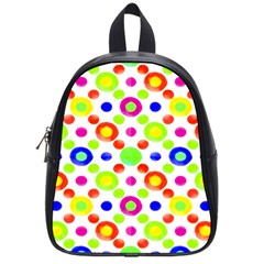 Multicolored Circles Motif Pattern School Bag (small) by dflcprints