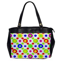 Multicolored Circles Motif Pattern Office Handbags by dflcprints