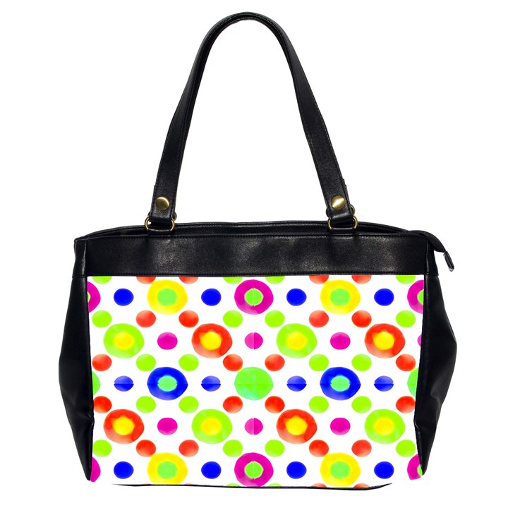 Multicolored Circles Motif Pattern Office Handbags (2 Sides) 