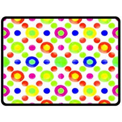 Multicolored Circles Motif Pattern Fleece Blanket (large)  by dflcprints