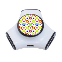 Multicolored Circles Motif Pattern 3-port Usb Hub by dflcprints