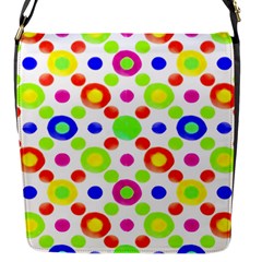 Multicolored Circles Motif Pattern Flap Messenger Bag (s) by dflcprints