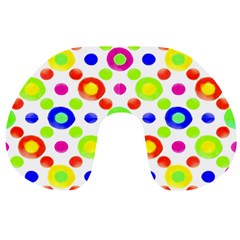 Multicolored Circles Motif Pattern Travel Neck Pillows by dflcprints