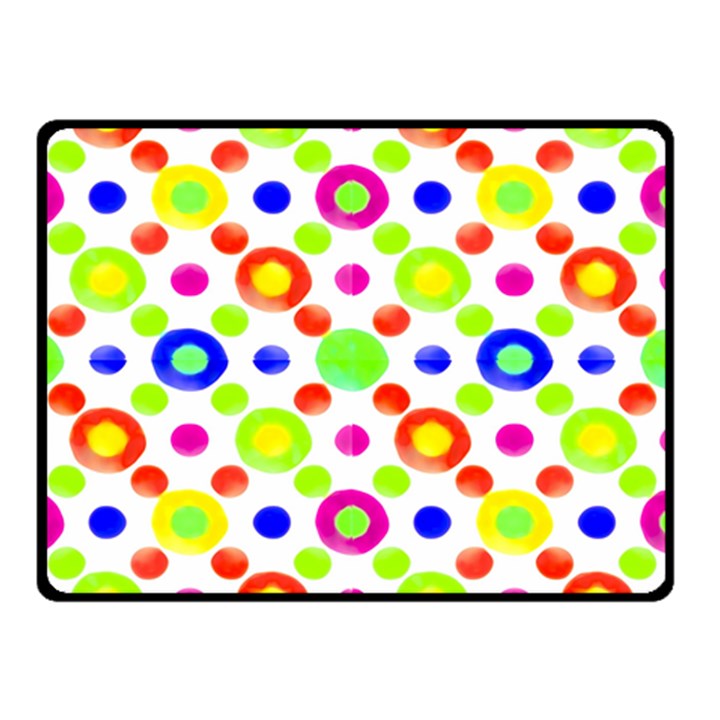 Multicolored Circles Motif Pattern Double Sided Fleece Blanket (Small) 