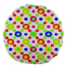 Multicolored Circles Motif Pattern Large 18  Premium Flano Round Cushions by dflcprints