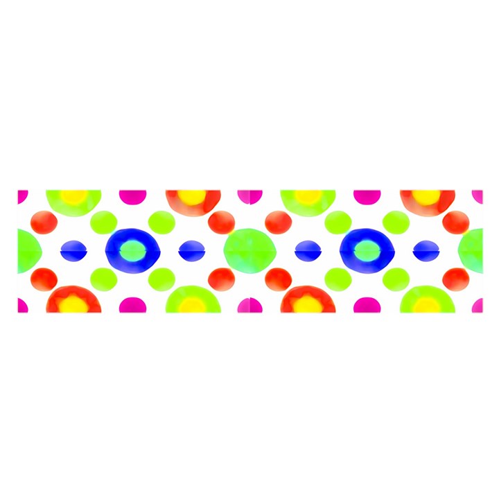 Multicolored Circles Motif Pattern Satin Scarf (Oblong)