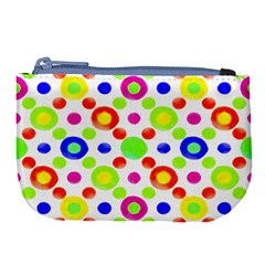 Multicolored Circles Motif Pattern Large Coin Purse by dflcprints