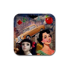 Out In The City Rubber Square Coaster (4 Pack)  by snowwhitegirl