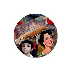 Out In The City Rubber Round Coaster (4 Pack)  by snowwhitegirl