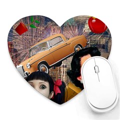 Out In The City Heart Mousepads by snowwhitegirl