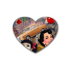 Out In The City Heart Coaster (4 Pack)  by snowwhitegirl